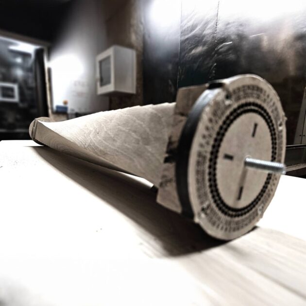 Le pied hélicoidal est terminé, usinage bois